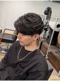 メッシュ×ツイストパーマ
