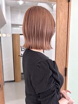 ヒビヲ 横浜西口店(HIBIO) 切りっぱなしボブミルクティーベージュ顔まわりレイヤーカット