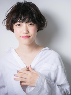 カバーヘア ブリス 川口(COVER HAIR bliss) *bliss川口*ニュアンス感ある、黒髪丸みショートx