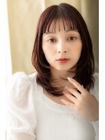 カバーヘア ブリス 北浦和(COVER HAIR bliss) 艶感レッドブラウン前下がりレイヤーカットZ北浦和20代30代40代