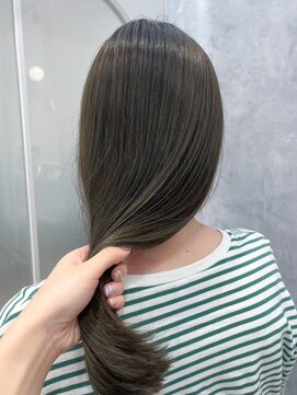 ポジ(poji) 髪質改善カラー　艶カラー　ブラウンカラー　ミディアムオリーブ