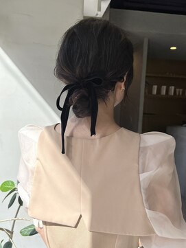 ヘアー アイス ルーチェ(HAIR ICI LUCE) 結婚式参列ヘアセットミディアムゆるふわお団子/今枝