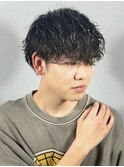 ショートマッシュ波巻きパーマ
