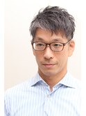 メンズ　ビジネスツーブロックアップバング好印象爽やか