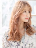 ★アプリコットオレンジ抜け感小顔フェミニンロング20代30代★1