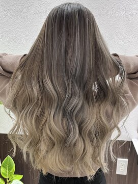 ベルヘアーデザイン 堺東(Belle hair Design) バレイヤージュイルミナカラーオリーブ韓国風レイヤーカット堺東