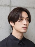 センター分けニュアンスパーマ極道パーマフェードマンバンヘア