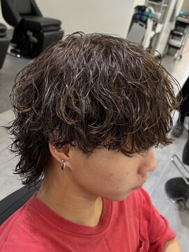 ビカムメンズヘアー 栄店(become men's hair) 名古屋でキマる波巻きパーマ/マッシュウルフ/ブラウンカラー/栄