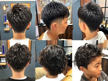 カーロヘアデザイン(Caro hair design)の写真/プロのシェービングで肌まで整う◎理容師免許を持つオーナーが提案するメンズパーマ&眉カットで垢抜け*