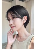 耳掛け丸みショートボブ