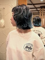 フランジェッタヘアー(Frangetta hair)&nbsp;ルーツカラー♪ブラック×ブルー！担当川合