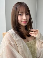 トリッカ シブヤ(TRICCA SHIBUYA)&nbsp;顔周りレイヤー/ミディアムレイヤー/レイヤーカット/ブラウン