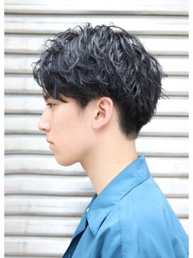 ネイビー(NAVY) セミウエットツーブロック刈り上げスマートマッシュ☆好感度〇