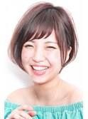 アシメショートエアリーショートグレージュナチュラルボブ
