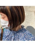 【favori 自由が丘】ミニボブ  ブリーチハイライト