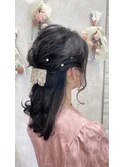 『AuraBeaute 京都』結婚式 お呼ばれヘア ハーフアップ