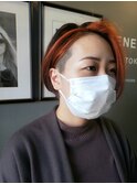 【新宿penelope】インナーカラーオレンジ×ツーブロックボブ!