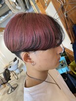 アメラボ(AmeLab)&nbsp;【アウターカラー】前下がりセンターパートピンク×黒