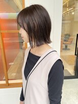 クシェル(kuschel)&nbsp;ダークアッシュｘ切りっぱなしボブｘ前髪カットｘ寒色系カラー