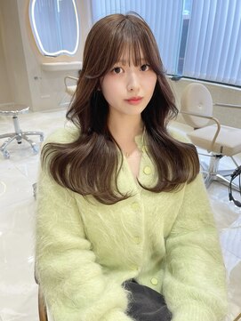 サイン 渋谷(SIGN) 韓国ヘアハッシュカットレイヤーカットグレージュブリーチ無し