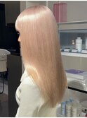 12404髪質改善金髪ホワイトブロンドマロンベージュストレート
