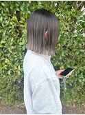 グレージュグラデーション×ボブ