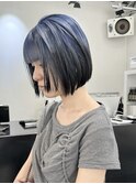 ＊ハッシュカットグレージュデザインカラーツートンカラー
