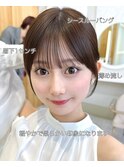 前髪顔まわり小顔似合わせミディアムレイヤーグレージュカラー！