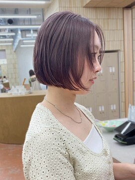 パークレーン アイス イヴェン(park lane ICI yeven) ブリーチなしショートボブレイヤーミディアム春カラー初カラー