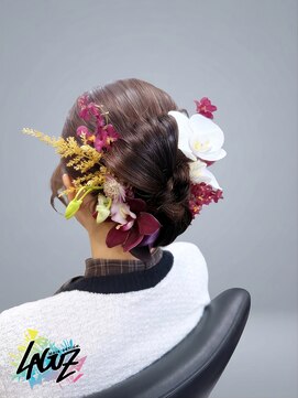 ラグズ 茅ヶ崎(LAGUZ) 【ヘアセット】華やかタイトリボンヘア&生花 茅ヶ崎