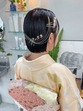 ヘアー アイス カンナ(HAIR ICI Canna) ショートアレンジ/ボブヘア/タイトヘア/金箔ヘア【ノグチ】