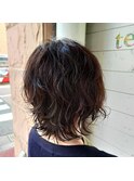 くせ毛風ウェットパーマ/ダイヤモンドシルエット/姪浜