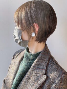 モリオフロムロンドン 原宿本店(morio from London) 【morio 原宿】大人可愛い　丸みショート　耳かけ　グレージュ