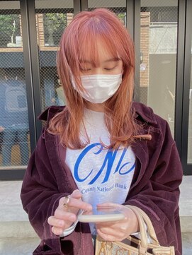 コフィー バイ メルト 吉祥寺(cofy by melt) 【中澤彩乃】くすみオレンジベージュケアブリーチ前髪ウルフ