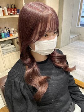ヘアー ミッション 心斎橋店(hair Mission) 韓国ヘア　ピンクカラー