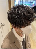 マッシュにパーマ
