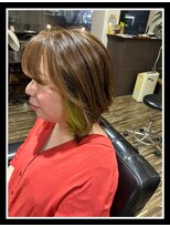 リレーションヘアーデザイン(Relation hair design)&nbsp;インナーカラー　キミドリ