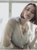 ショートヘア 大人ガーリー チョコレートカラー