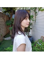 顔周りシースルー前髪カット×ミディアムモテ髪