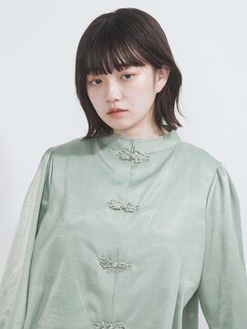 オンク 新宿(onk) 黒髪/グレーベージュ/レイヤーロング/前髪パーマ[新宿駅]