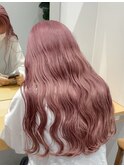 ピンクヘア・ダブルカラー・ケアブリーチ・ハイトーンピンク