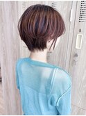say. ショートボブ ハイライト くびれショート ニュアンスカラー