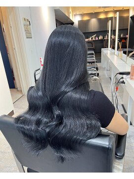 ブレンド 渋谷(BLend) 黒髪ボブルフネビージュ小顔ワンレンスペインカール