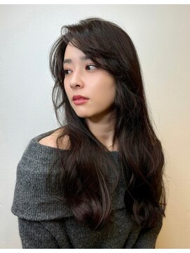 アロン(Allons Ginza) 黒髪/・レイヤーロング/前髪パーマ/髪質神