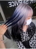 デザインカラーケアブリーチダブルカラーネイビーブルーカラー