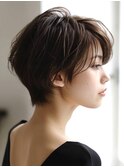 くびれショートボブ40代50代グレイカラー白髪染め白髪ぼかし