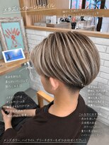 アース 若葉台店(EARTH)&nbsp;メンズミルクティーブロンドで作る立体感ハイトーンスタイル