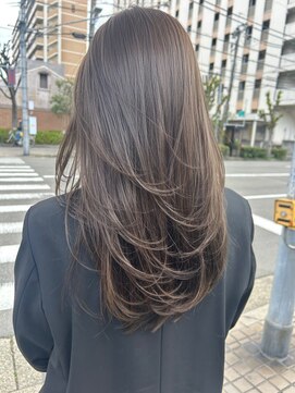ケーツー エム 京都ラクエ(k-two emu) ロングレイヤーカット*透明感カラー*グレージュカラー*髪質改善
