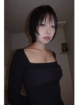 ネルケ 立川(nelke)&nbsp;黒髪ショートウルフシースルーバング束感モード立川