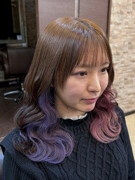 キャラ 池袋本店(CHARA) 池袋インナーカラー/池袋インナーピンク/アシンメトリー20代